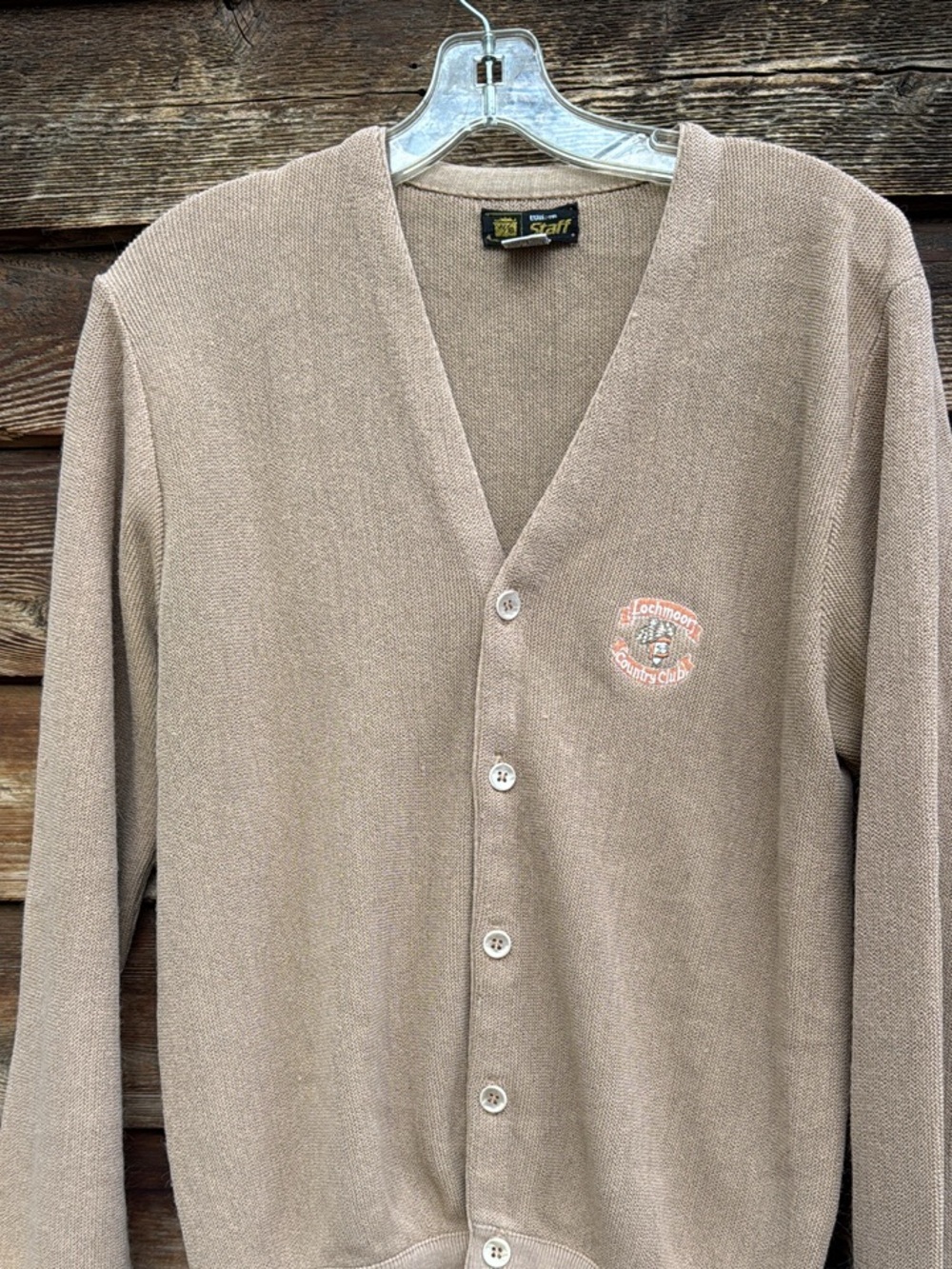 Wilson Staff Tan Sweater LOCHMOOR COUNTRY CLUB knit vintage cardigan